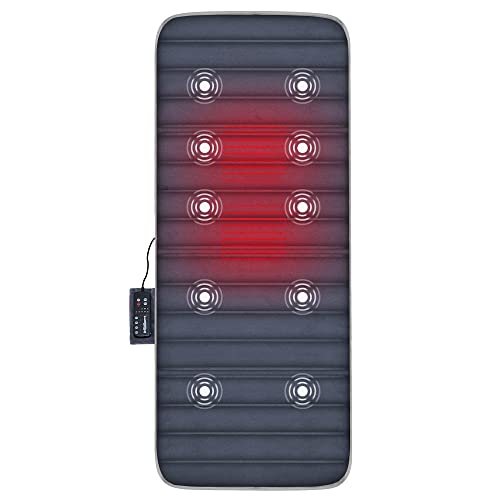 COMFIER Elektrische Massagematte zur Ganzkörpermassage, Vibrationsmassagematte mit 10 Motoren, 2 Therapieheizkissen, 5 Massage-Modi und 3 Vibrationsstärken, Massagegerät mit Wärmefunktion,Geschenk