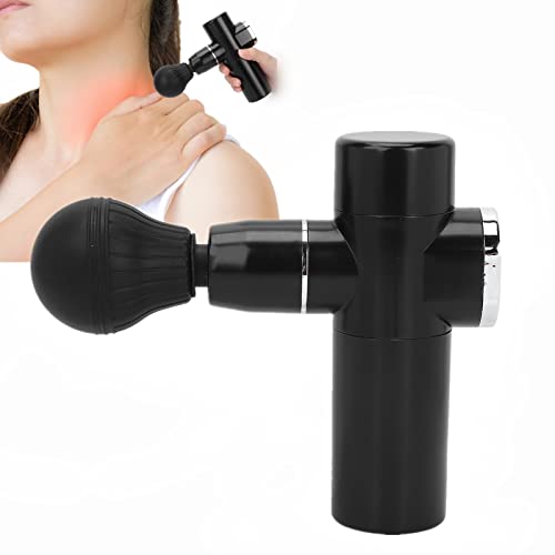Mini-Muskel-Massagepistole, Tragbare Massagepistole für Tiefengewebe, USB-Lade Leises Elektrisches Perkussionsmassagegerät, 4-Gang-Modus, Massagegerät Zur Schmerzlinderung(Schwarz)