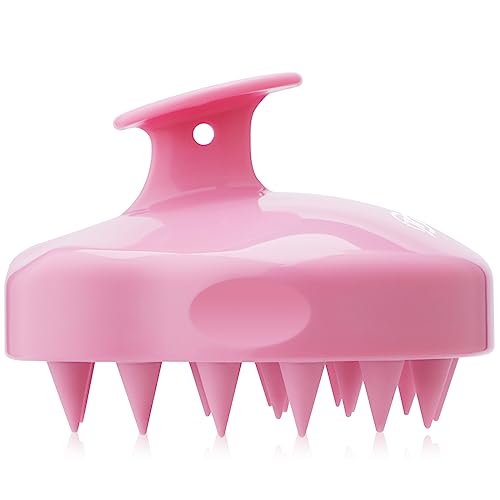 FReatech Kopfhaut Massagebürste [Nass & Trocken], Shampoo Haarbürste für Peeling und Kopfmassage, Silikonkamm Pflege Haarwurzel, Healthy Head ohne Schuppen, Stimuliert das Haarwachstum, Rosa
