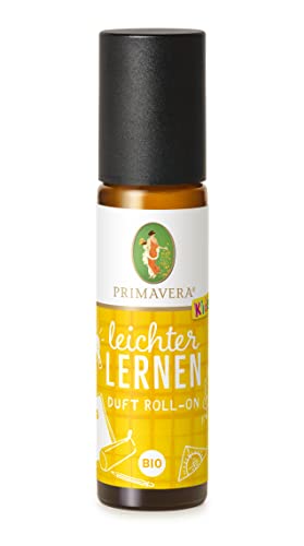 PRIMAVERA Kids Duft Roll-On Leichter lernen bio 10 ml - Aromaöl, Duftöl, Aromatherapie für unterwegs - konzentrationsfördernd, motivierend - vegan