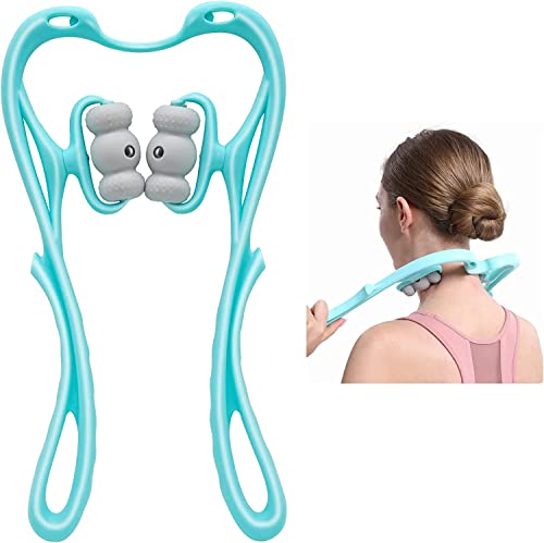 Manuelle Nackenmassagegerät, Magnetische Perlen Roller Neck Massager , Shiatsu Nacken Massagegerät, Nacken-Massageroller Massiert den Nacken Tief, Faszien, Verbessert Druck und Schmerzen im Nacken;