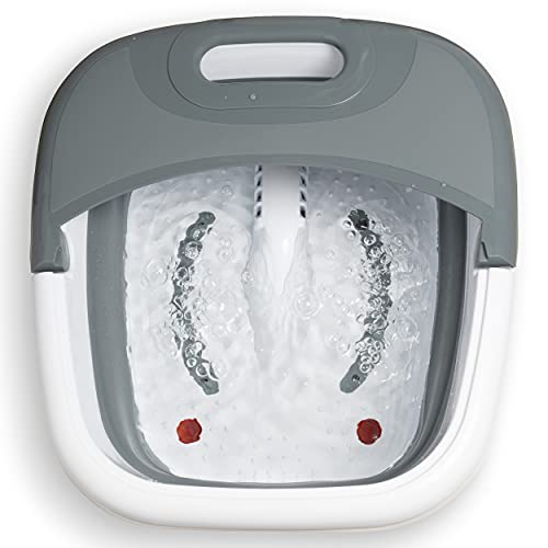 Silvergear® Fussbadewanne mit Massage | Klappbares Fußsprudelbad mit Heizung | Fußbad mit Massagefunktion | Elektrisches Fußmassagegerät Wasser mit Sprudel und Infrarotwärme bis 49 Grad - 6L