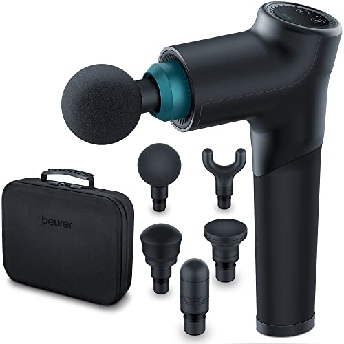 Beurer MG 185 Massagepistole, Massage Gun mit 5 Aufsätzen, kraftvolle Triggerpunktmassage, Lockerung von Verspannungen, Muskelmassagegerät mit 9 Intensitätsstufen, mit Akku