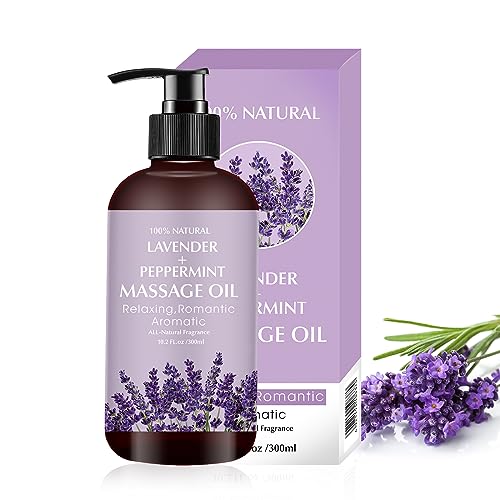 Lavendel Massageöl zur Beruhigung, Beruhigung und Entspannung müder, schmerzender Muskeln Massageöl Ideales Körperöl zur Befeuchtung der Haut für Männer und Frauen