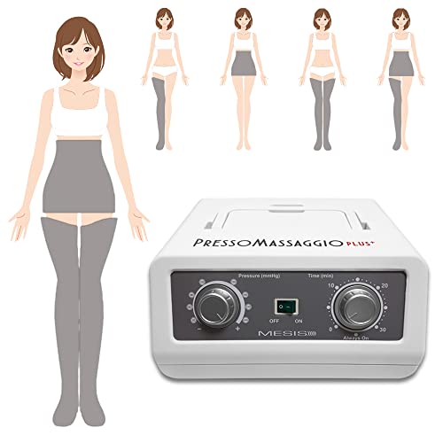 MESIS Druckwellen Massage-Gerät PressoMassaggio Plus+ mit 2 Beinmanschetten und Slim Body Kit