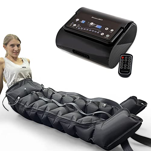 Dinamicamed Lymphdrainage Gerät 8 Luftkammern Compact, Lymphdrainage Gerät Hosenmanschette, 6 Massage-Programme, Professionelles Pressotherapiegerät, Lymphdrainage Gerät für Beine, Venen Massagegerät