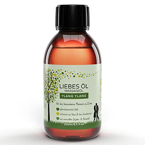 MakeLove Massageöl Liebesöl Ylang Ylang für Erotische Massage | Partnermassage | Tantra - 250ml pflegendes Öl mit sinnlichem Ylang Ylang Cananga Duft für die besonderen Momente zu Zweit