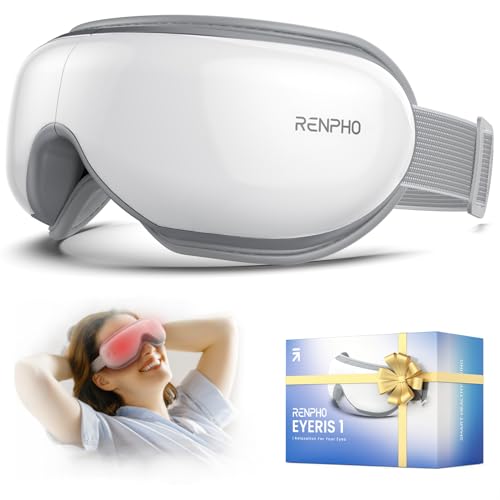 RENPHO Eyeris 1 - Augenmassagegerät mit Wärme, Vibration und Bluetooth Musik, Augenmaske hilft bei Augenringen und trockenen Augen, Verbessert Schlafqualität, geschenke für die ganze Familie
