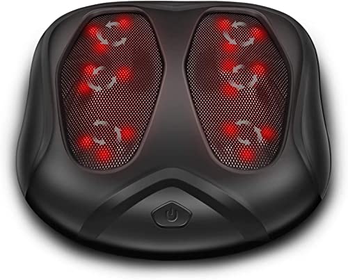 Nekteck Fußmassagegerät mit Wohltuender Hitze Shiatsu Elektrisches Fussmassagegerät für Plantarfasziitis, Eingebaute Infrarot-Wärmefunktion und Netzkabel