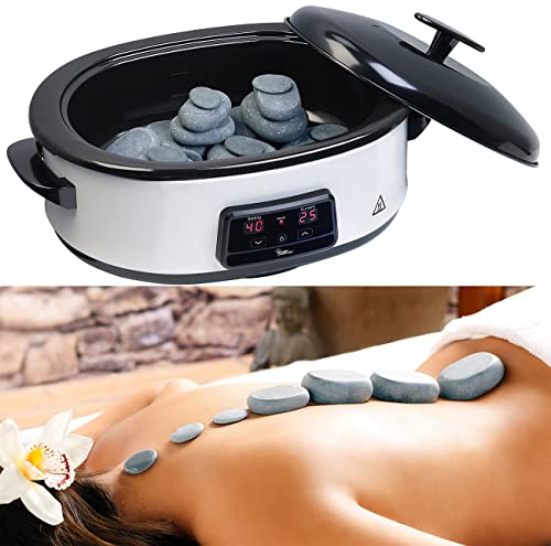 newgen medicals Hot Massage: Hot-Stone-Set mit digitaler Steuerung, 23 Steinen & Abschalt-Automatik (Hot Stone Massage, heiße Steine, Wellness)