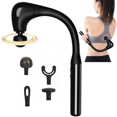 Zooma Massagepistole, Massagegerät Schulter Nackenmassagegerät, Handmassagegeräte von tiefem Gewebe, Massage für Nacken, Rücken, Schulter, Beine, Füße (Schwarz)
