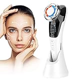 ANLAN Kosmetisches Gerät Faltenentferner Gesichtsmassage Mit ION- Und Photon Funktion Heiße/Kühle Behandlung für Gesichtpflege Anti Falten Anti-aging (Weiß-schwarz01)