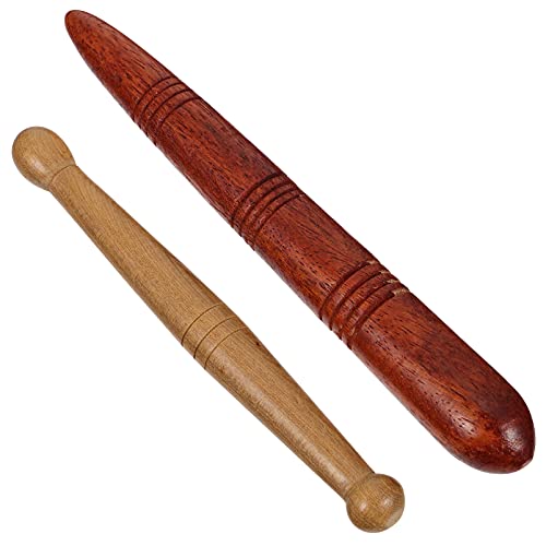 EXCEART 2 Stücke Triggerpunkt Massagegerät Fuß Holz Massagestab Massagestäbchen Muskel Massageroller Stick Massage Holz Trigger Roller für Schulter Rücken Bein Entspannung Schmerzlinderung