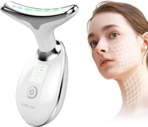 Gesichtsmassagegerät Gegen Falten,ANLAN Gesicht Schönheit Gerät mit 3 Modi,45℃ V Face Beauty Meter Gesichtsgerät für Hautstraffung & Lifting EMS Gesichtsmassage für Damen Herren V Shape Face Gerät