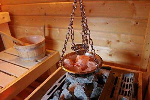 Sauna Verdampferschale Kräutertopf Edelstahl für Sauna und Spa Aroma Aufguss - 16cm, Muster: Saunaschale mit Verdampferschale inkl. Zubehör