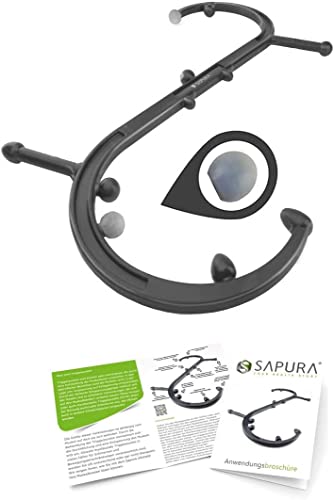 SAPURA SAPURA HEALTH Triggerpunkt-Rückenmassagegerät BLACK EDITION Körper- und Rückenhaken Selbstmassagegerät Behandlung von Rücken-, Schulter- und Nackenschmerzen Behandlung von verklebten