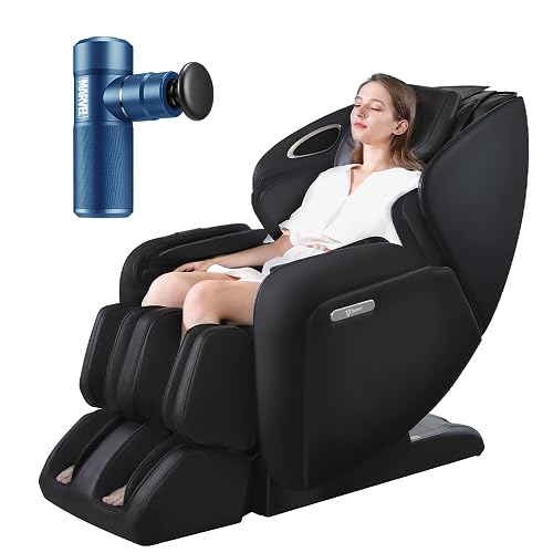 Shiatsu Massagesessel mit Wärmefunktion - Zero-Gravity Liegesessel für Ganzkörpermassage - 3D-Robotische Hände, SL-Spur Massage - Bluetooth, USB-Lautsprecher -Inklusive Verschenken Massagepistole