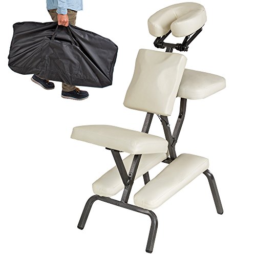 tectake Massagestuhl Tattoostuhl + Tasche (Beige)