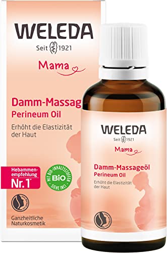 WELEDA Bio Damm Massageöl, Naturkosmetik Schwangerschafts- und Körperöl zur Erhöhung der Elastizität der Haut und Vorbeugung von Dammrissen bei der Geburt (1 x 50 ml)