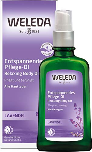 WELEDA Bio Lavendel Entspannendes Pflege-Öl, ätherisches Naturkosmetik Massage- und Körperöl aus Lavendel und Entspannung für den Körper mit angenehm beruhigendem Duft (1 x 100 ml)