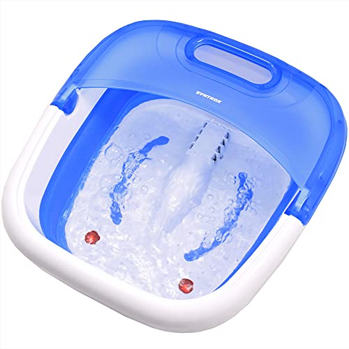 Syntrox Germany Fußbad mit Vibration, Sprudelmassage, Infrarotlicht, Faltbares elektrisches Fußbad, Fußmassagegerät FSB-350W Folder