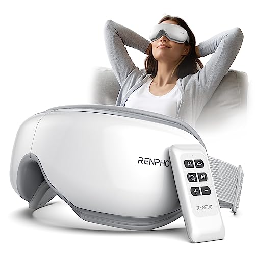 RENPHO Eyeris 1-Augenmassagegerät mit Fernbedienung, Wärme, Vibration und Bluetooth Musik, Wiederaufladbar Augenmaske zur Linderung von Augenschmerzen, Trockene Augen, Geschenke für frauen & Männer