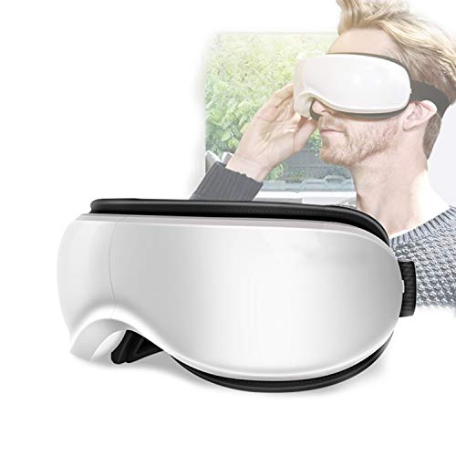 Augenmassagegerät Tragbar Elektrische Augen massager gerät Eye Massager Shiatsu Augen Massagegerät Augenmassage Augenmaske mit Wärme/Bluetooth Musik / Luftdruck/Vibration Funktion (weiß)