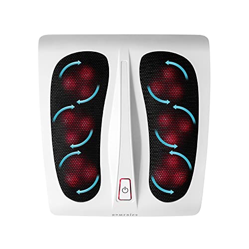HoMedics Shiatsu Fußmassagegerät elektrisch - Shiatsu Massagegerät für Füße inkl. 18 Massageköpfen, tiefenwirksame Fußpflege mit Wellness Wärmefunktion - Mehr Vitalität für müde Füße und Beine - Weiß
