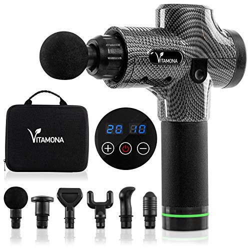 Vitamona Massage-Pistole - Innovatives Massage-Gerät optimiert für die tägliche Anwendung - 20 Stufen Massage-Gun mit extra leisem Motor, als Rückenmassage-Gerät Versand aus Deutschland