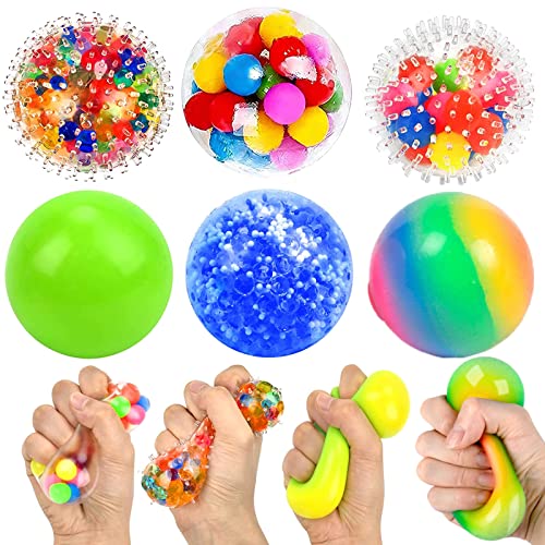 6 PCS Sensory Ball Fidget Toy, Stress Ball, Anti-Stress Ball with Water for Decompression ADHD Adults and Children
