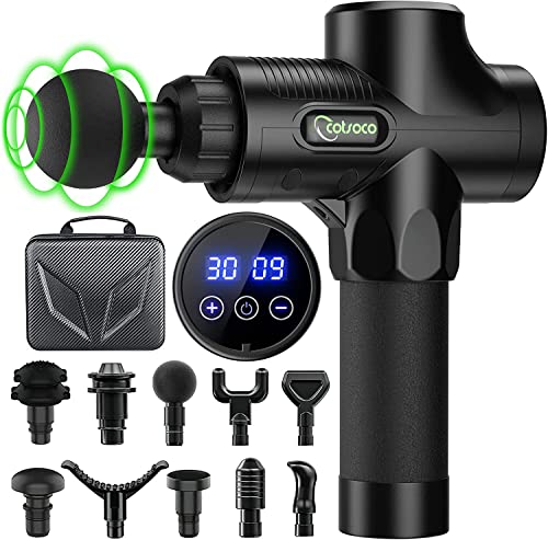 Cotsoco Massagepistole Massage Gun,Massage Pistole für Rücken Nacken und Schulter, leises elektrisches Massagegerät mit 30 Geschwindigkeiten und 6 Köpfen, Muskel massagegerät für Schmerzlinderung
