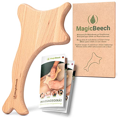 MagicBeech Massage-Paddel für Maderotherapie und Lymphdrainage, aus geöltem Buchenholz, Massagegerät gegen Cellulite, 15 x 26 cm, 193 g