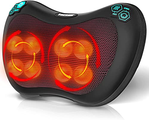 Shiatsu-Massagekissen Rückenmassagegerät mit 8 Knoten und 3 Speed Tiefengewebsknetung Leise Massagegerät für Hals Rücken Bein Nacken mit 1,8 m Stromkabel
