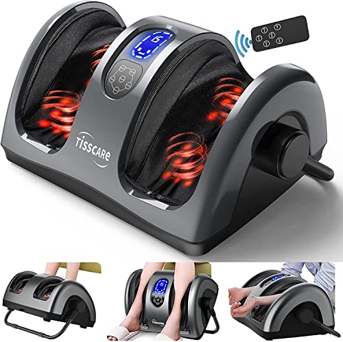 TISSACRE Shiatsu Foot Massager for Circulation and Pain Relief, Foot Massage Mchine for Plantar Fasciitis Relief, Relaxation-Massage Foot, Leg, Calf, Ankle with Deep Kneading Heat Therapy