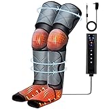 Beinmassagegerät Fußmassagegerät elektrisch Mit Heizfunktion an Knien und Fußsohlen, 3 Modi 3 Intensität Luft Kompressionsmassage mit Handregler zur Linderung von Krampfadern / Muskelschmerzen