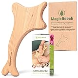 MagicBeech Massage-Paddel für Maderotherapie und Lymphdrainage, aus geöltem Buchenholz, Massagegerät gegen Cellulite, 15 x 26 cm, 193 g