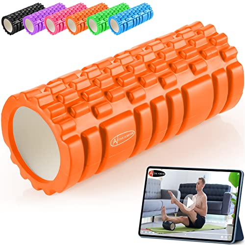 ActiveForever Faszienrolle Massagerolle Fitnessrollen Schaumstoffrolle Fitness Sport Sechs Farben Sind Erhältlich(Orange)