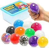 ZaxiDeel 12 Anti-Stressbälle zum Kneten, Bunte Quetschball mit Wasse Perlen für Dekompression, ADHS Erwachsene und Kindern