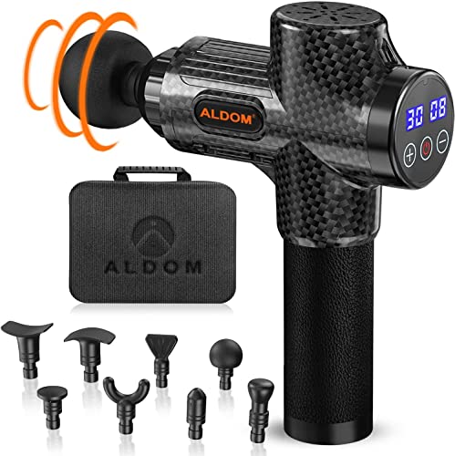 Massagepistole, ALDOM Massage Gun mit 6 Massageköpfen und 30 einstellbaren Geschwindigkeiten Tiefengewebe Massagegerät drahtloses Massagegerät Muskel Massagegerät elektrisch für Nacken Schulter Rücken